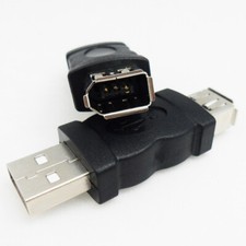 Firewire IEEE 1394 6-Pin Female F to USB M Male Adapter Converter Joiner Plug PC
