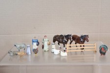 BRITAINS HOLLOW CAST JOB LOT of FARM FARMERS SHEEP HORSES CHICKENS TURKEY oj