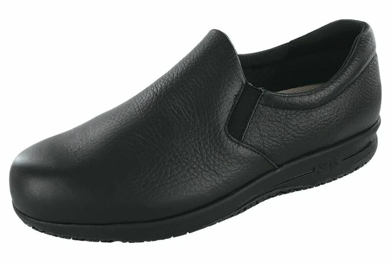 SAS Patriot Womens Non Slip Shoes Black Leather Comfort Slip On eBay