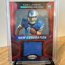 2023 Sam Laporta Panini Certified - New Generation Jerseys Mirror Red RC /199