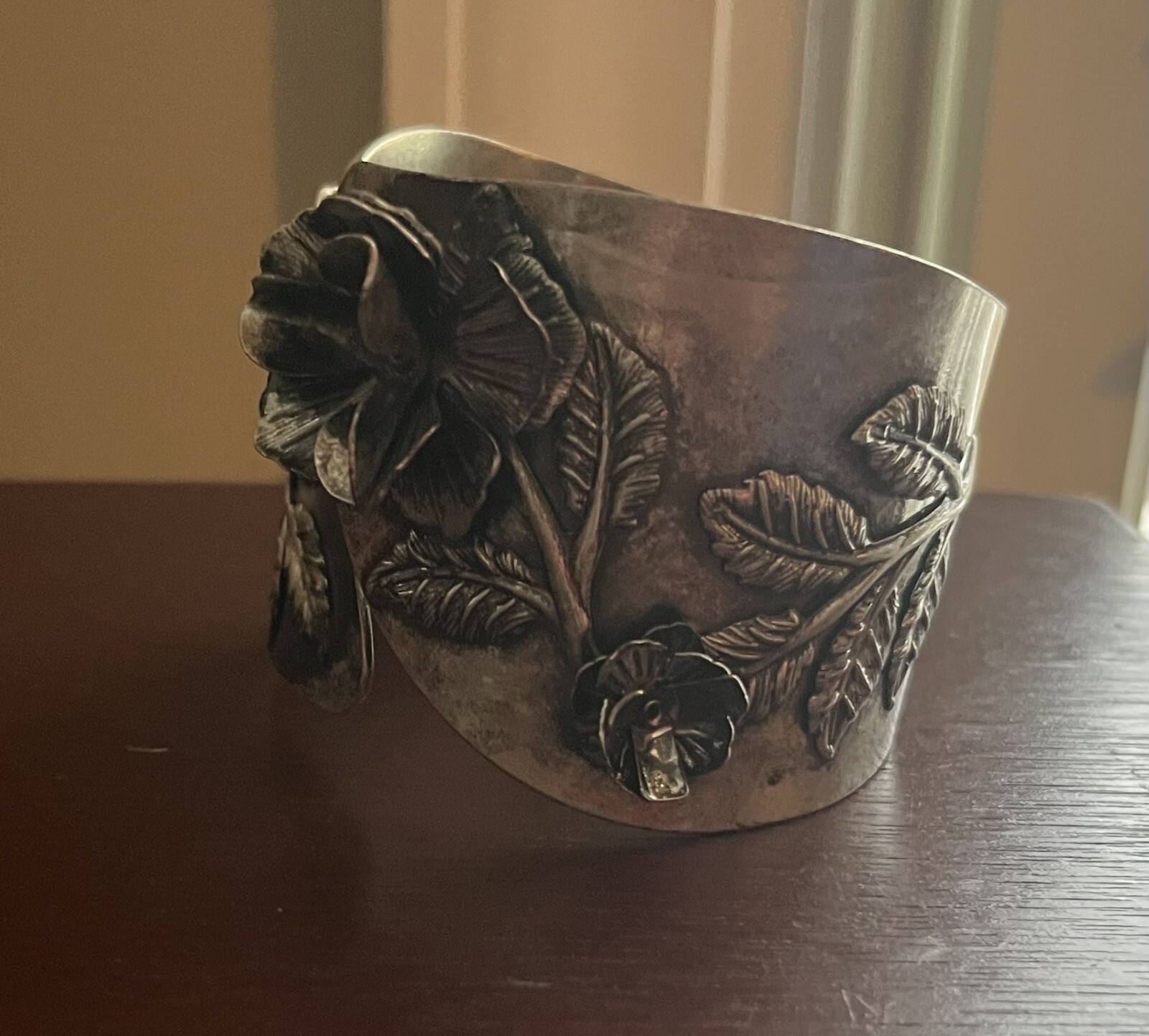 Antique Raised Rose Floral Chunky Statement Sprin… - image 9