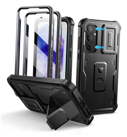 for Samsung Galaxy A35-5G Case, [2 Front Frame] [Bulit-in Samsung A35 5G Black