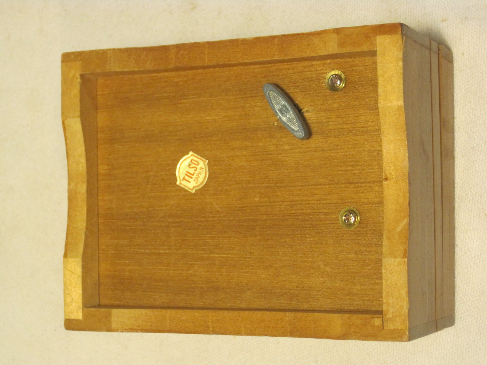 vintage TILSO Japan music box wooden wood trinket container boy sheep