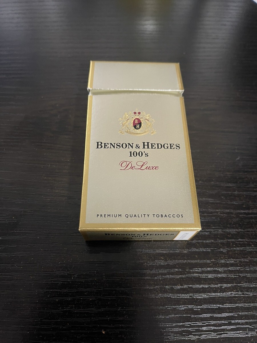 BENSON & HEDGES 100'S DE LUXE PREMIUM FILTER CIGARETTES HTF EMPTY  COLLECTORS BOX