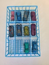 Vintage Lot Of 10 Mini Metal Cars With Case