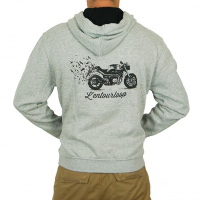 T-shirt Moto L'Entourloop Birdy - Gris, Taille M, Motif Imprimé, 100% Coton, Fabriqué En France - Neuf Avec étiquettes