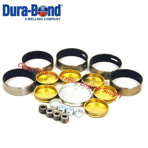 New HP Coated Cam Bearings & Brass Freeze Plug Kit Ford sb 351W 302 289