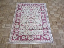 4 x 5'3 Hand Knotted Beige Vintage Turkish Oushak Oriental Rug G14513