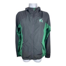 Campus Heritage Michigan State Windbreaker Zip Up Hooded Jacket Women's Black S