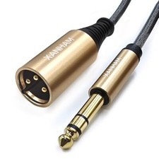 XLR Male to 1/4 Inch6.35mm Male 10 Feet/3 Meter TRS Balanced Cable XLR to Qua...