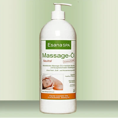Massageöl 1 Liter neutral Esana SPA für Wellness & Therapie med. Qualität +Pumpe