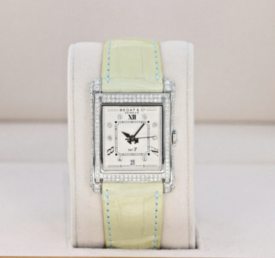 Bedat & Co. No 7 Ladies Mid-Size, Silver Diamond Dial & Case