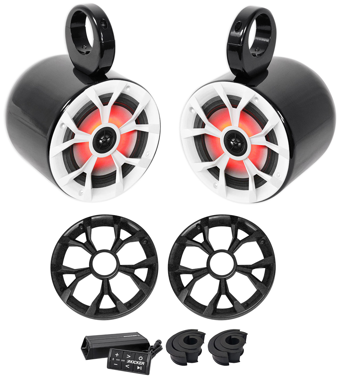 2 Колонки Rockville 65 Rollbar Tower Bluetooth-усилитель Kicker для RZRATVUTV