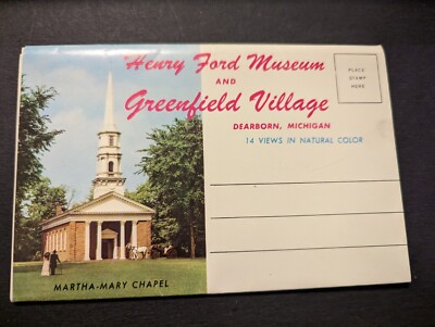 Henry Ford Museum Greenfield Village Michigan Vintage  Postcard Book Set 