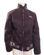 EQUINE COUTURE FULL ZIP BLACK Valencia SUEDE Like JACKET WOMEN SZ L