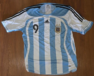 2006 SELECCION ARGENTINA HOME ADIDAS HERNAN CRESPO #9 WORLD CUP
