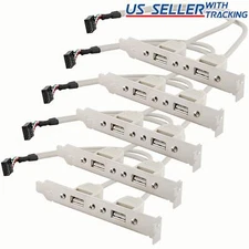 (5-Pack) 2 Port USB 2.0 Rear Panel Expansion Bracket Motherboard USB Header 5X