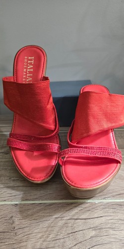 764 Italian Shoemakers Women's Tangerine Wedge Sandals Size 8.5 - Picture 5 of 10
