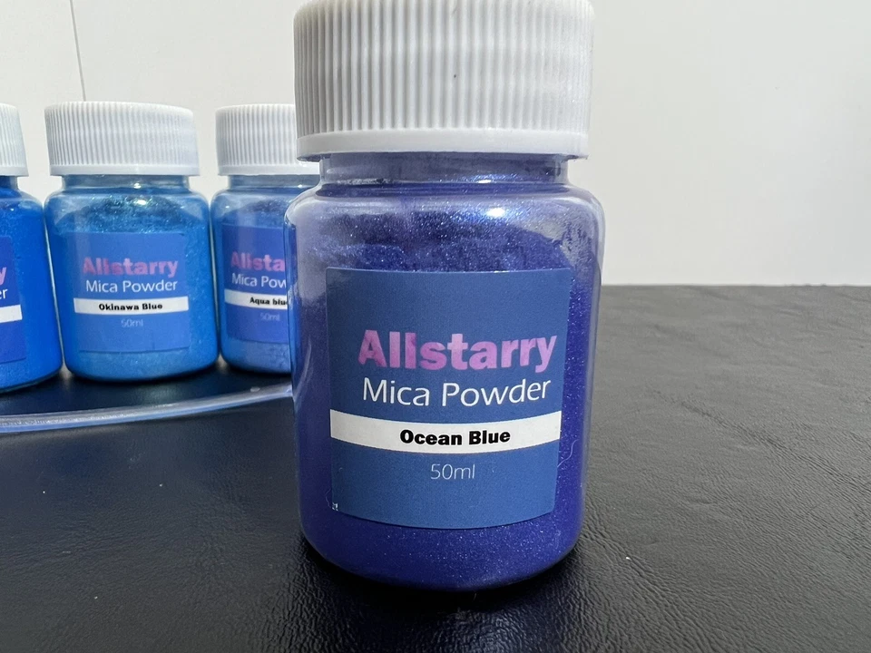Set Of 5 Allstarry Mica Powder Epoxy Art Makeup Pigment Blue 50ml 1.6 oz - Image 2 of 4
