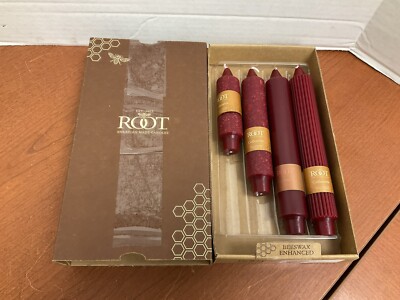 Root Collenette Unscented Candles Sized 9''  7'' AND 5'' (GARNET)
