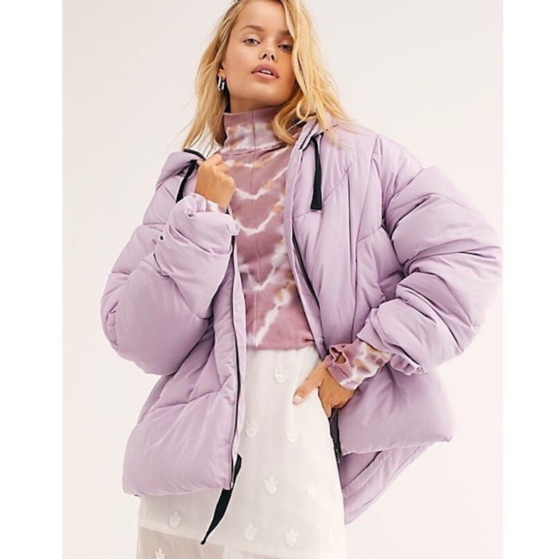 Free People Hailey Puffer Coat Lilac 
