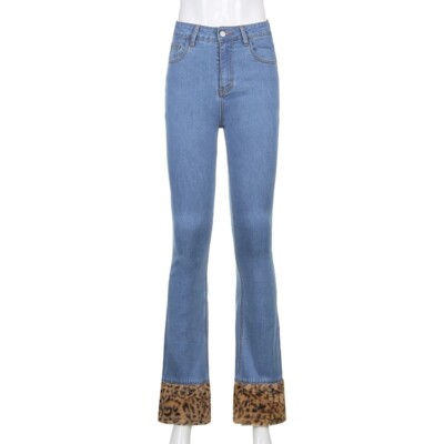 パンツ CLASSIC LEOPARD BOOTCUT JEANS Grace in LA Women's Junior Fit Bootcut Stretch Jeans with