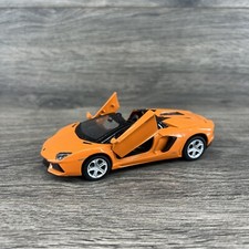 MSZ Lamborghini Aventador Escala 1:34 Die Cast Luces Coche SFX Puertas Usables Naranja