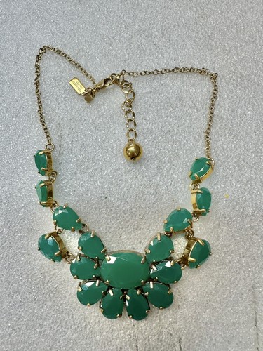 ENCHANTING Kate Spade PLAZA ATHENEE EMERALD GREEN Statement Collar Necklace 18”