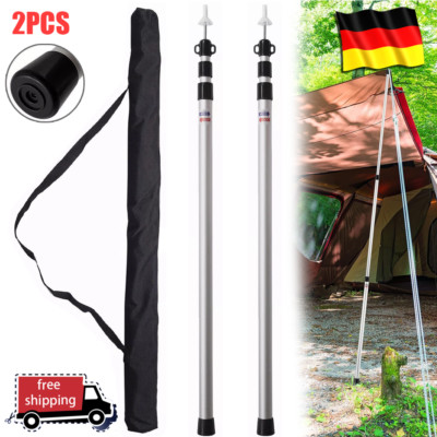 2x/4x/8x Zeltstange Zeltstangenspanner für Tent Teleskop Halter Alu 90-230cm