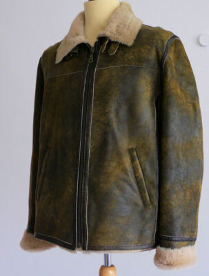 Original Milestone Lambskin Lammfell Leather Jacket Lederjacke 52