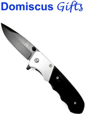 7" NEW! FALCON Spring Assisted BLACK SILVER Folding POCKET KNIFE Knives TACTICAL