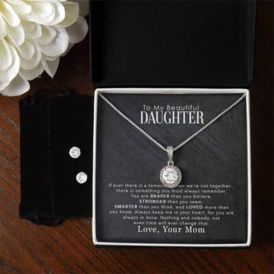Daughter Love You More Hope Necklace and Earring Set