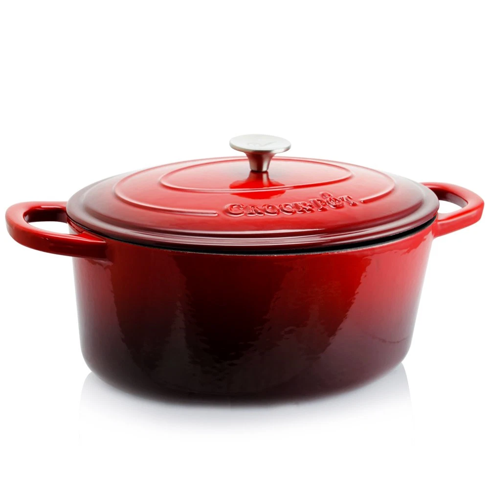 Enameled Cast Iron Dutch Oven 7 Qt Oval Non Stick Pot Oval Self Basting Lid