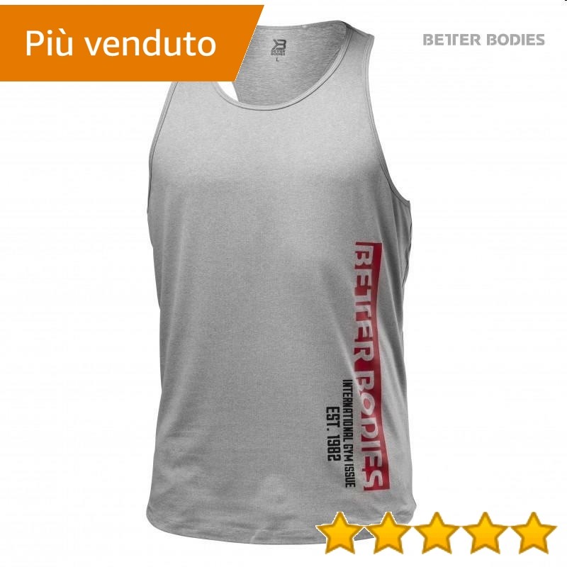 Better Bodies PERFORMANCE T-BACK grigioMELANGE SMALL canotte Better Bodies PERFORMANCE T-BACK grigioMELANGE SMALL canotte
