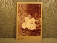 Victorian Antique Cabinet Card Photo of Young Girl,Baby Girl, Child, Kid, Infant