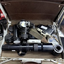 Canon AE-1 Program Film Camera Lot Nikon 50mm f/1.4 Lens Vintage Mixed Bundle