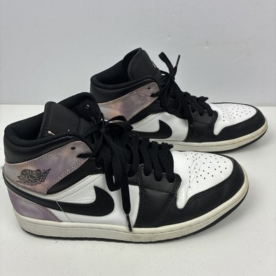 Nike Air Jordan 1 Mid Mens Size 8 Zen Master Black Bleached Coral Purple