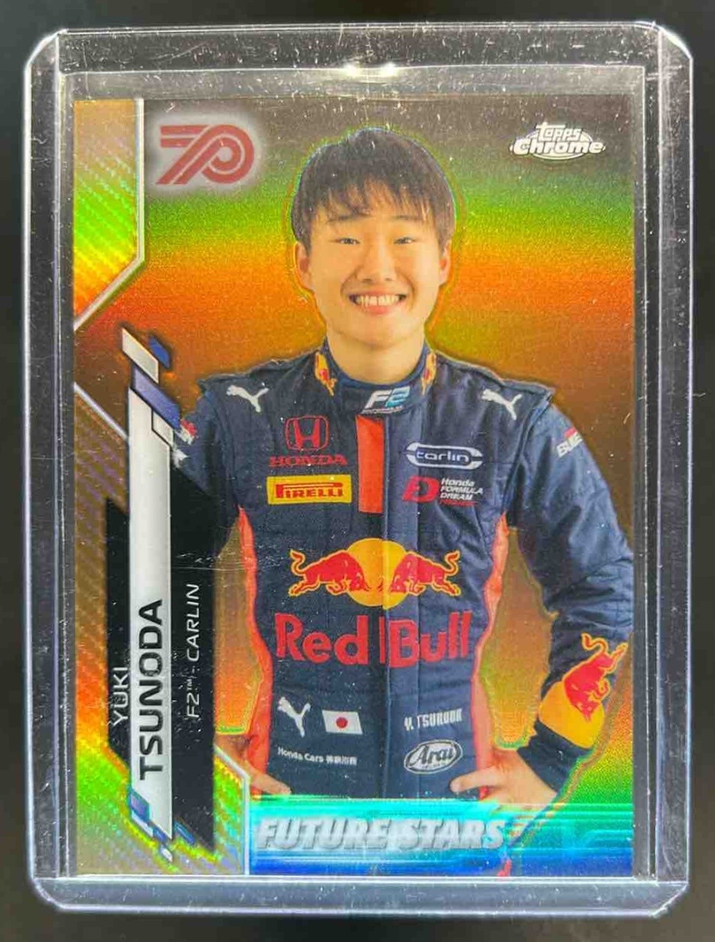 2020 Topps Chrome F1 Yuki Tsunoda 70th Anniversary Gold #60