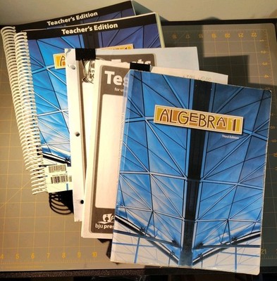BJU Press Algebra 1 Third Ed. Teachers Book 1+2 Student Textbook Test Packets