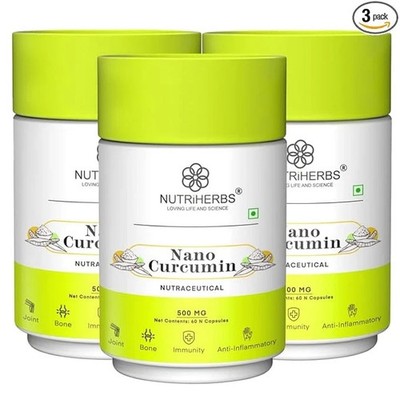 NUTRI HERBS Nano Curcumin | Immunity Booster For Men & Women | 60 Capsules