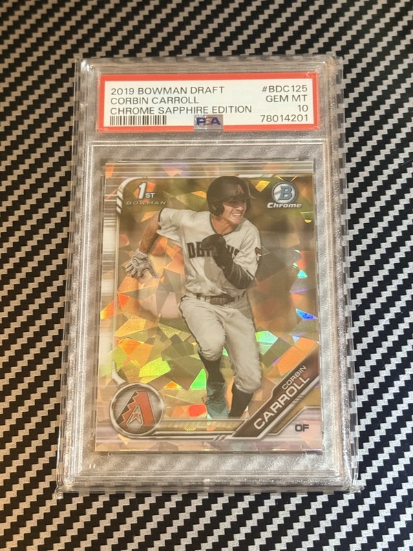 2019 BOWMAN DRAFT CORBIN CARROLL CHROME SAPPHIRE #BDC125 PSA 10