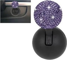 Push Start Button Cover, Rhinestone Engine Start Stop Button Joy Color: Purple