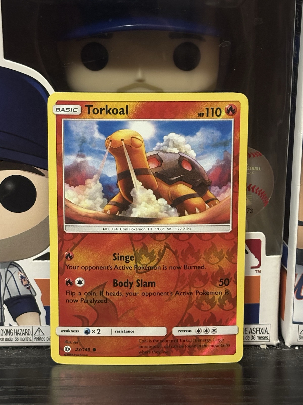 Pokemon TCG Sun & Moon - Torkoal #023/149 - Reverse Holo Common Card