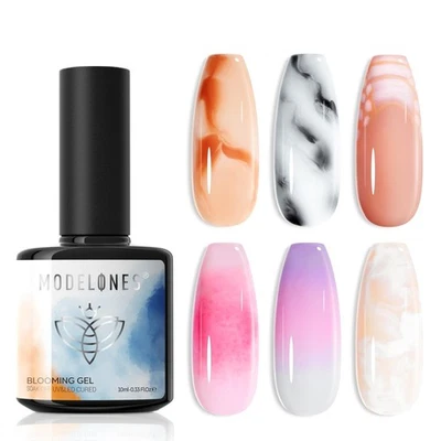 MODELONES Blooming Gel Nagellack 10ML UV LED Gel Nail Polish for Nail Painting, Marble