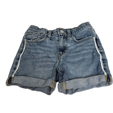 Old Navy Girls Size 10 High-Rise Built-In Tough Denim Shorts Lace Trim Blue