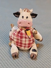 Russ Berrie Co. Country Kin Sculptstone 13900 Jointed Cow  3"