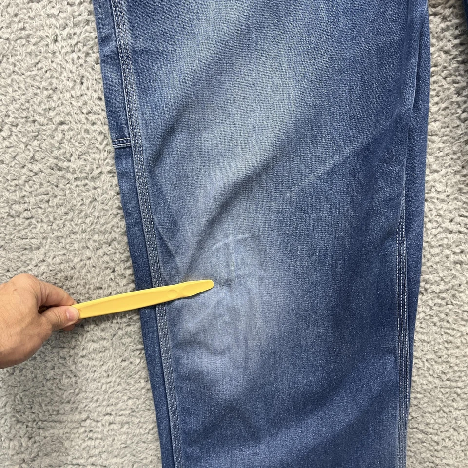 Big Mac Bib Overalls Mens 40x30 Blue Denim Low Back Workwear Adjustable X-Back - Image 4 of 4