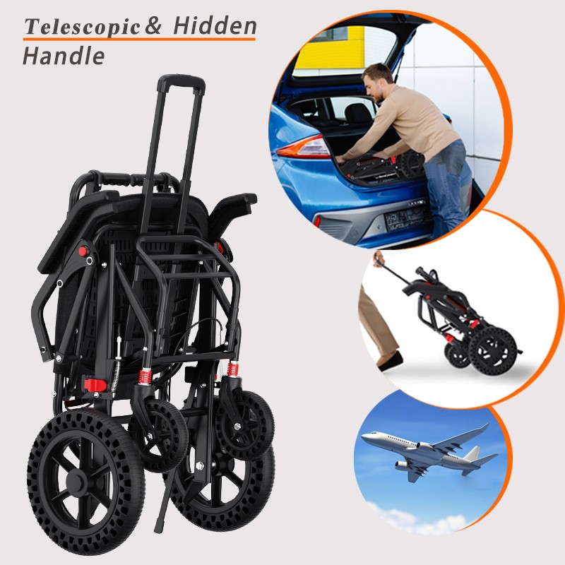Portable Lightweight Travel Chair With Folding & Wheels For Easy Transportation