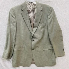 Hart Schaffner Marx Suit Jacket Mens 44R Houndstooth Gold Trumpeter