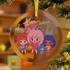 Jem & The Holograms Glass Ornament Cute Anime Kawaii 80s Cartoon Holiday Decor
